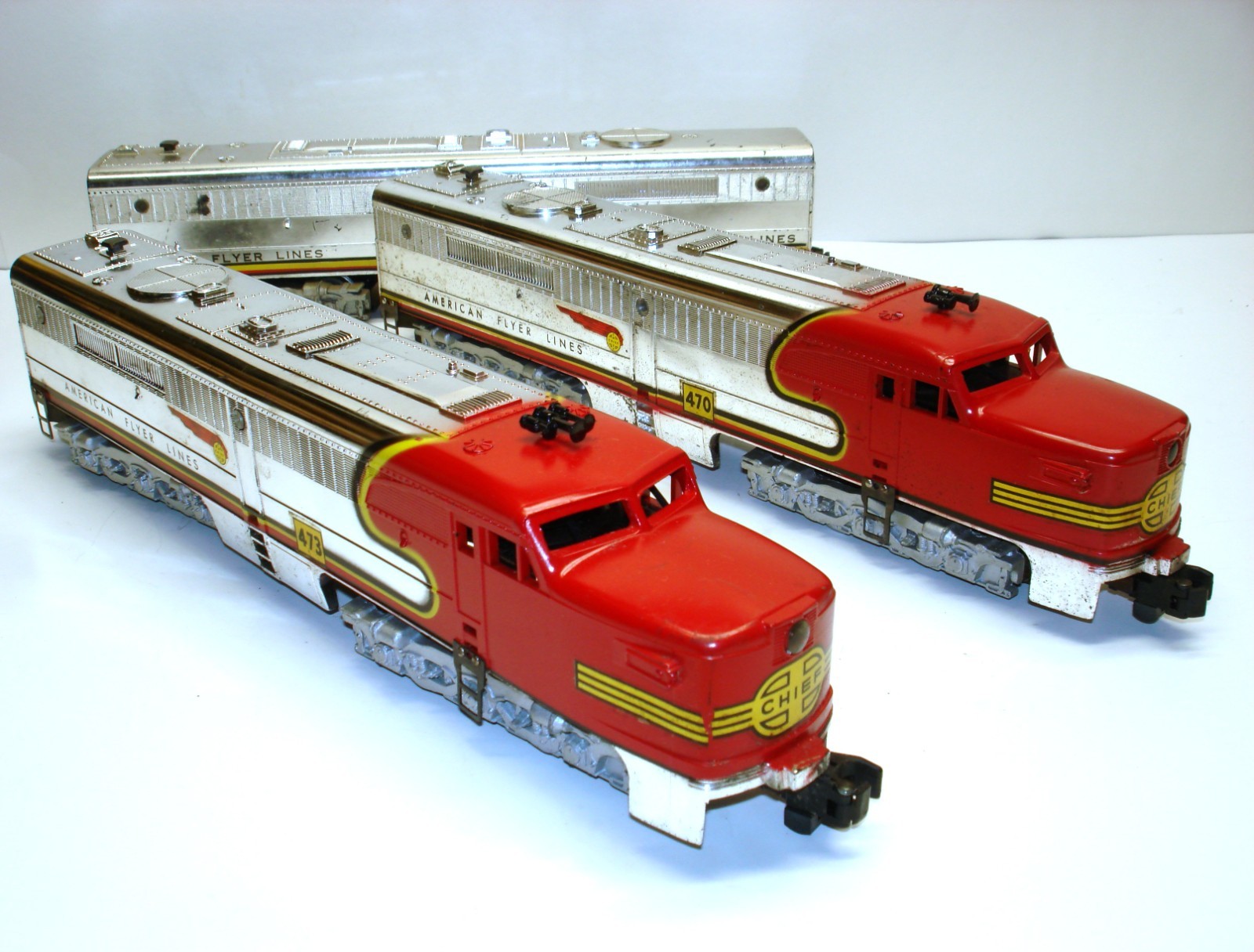 470/471/473 American Flyer Santa Fe Chrome Alco Diesel Engines [Lot XX7-D2]