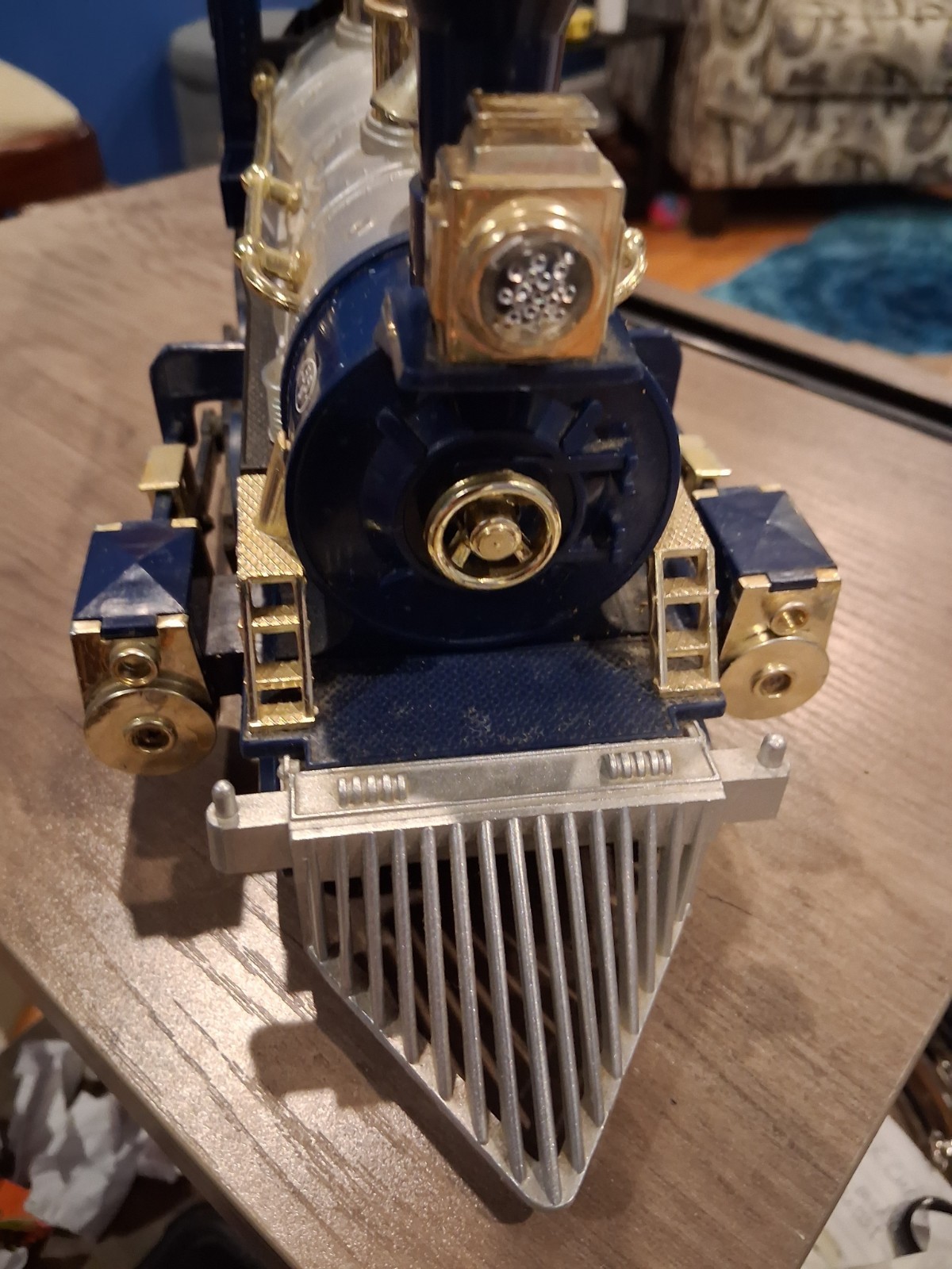 Vintage 1981 New Bright Royal Blue Locomotive Smoking, Battery-Operated with…