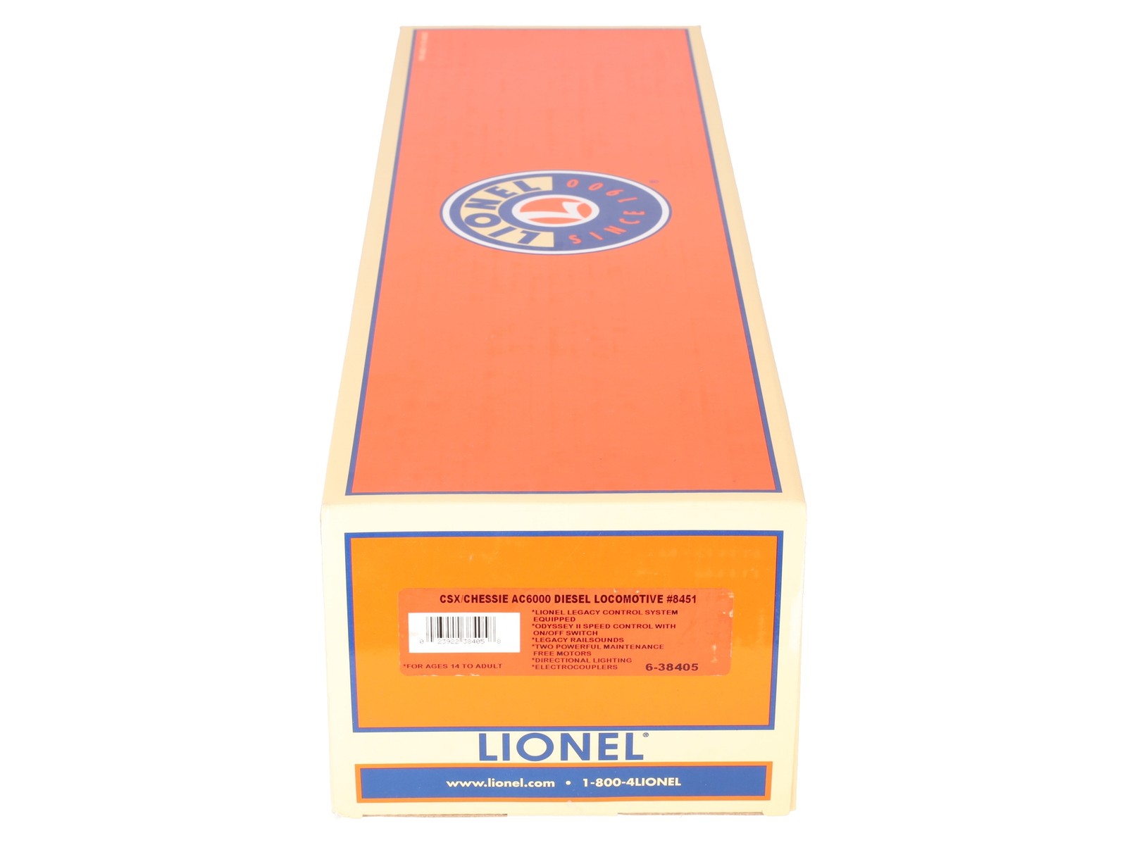 Lionel 6-38405 O Gauge CSX Heritage AC6000 Diesel Locomotive #8451 EX/Box
