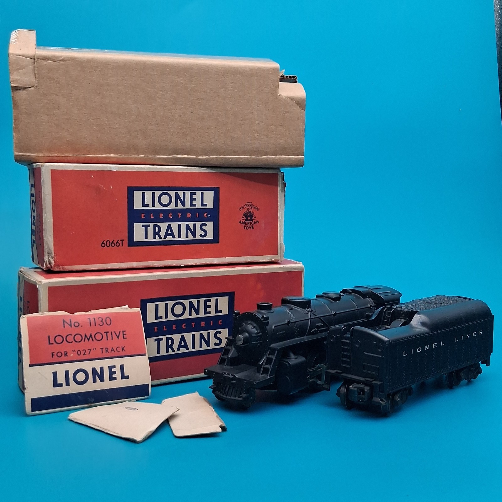 Vintage Lionel Lines O27 Gauge 1950s Scout 1130 2-4-2 & 6066T Tender TESTED RUNS