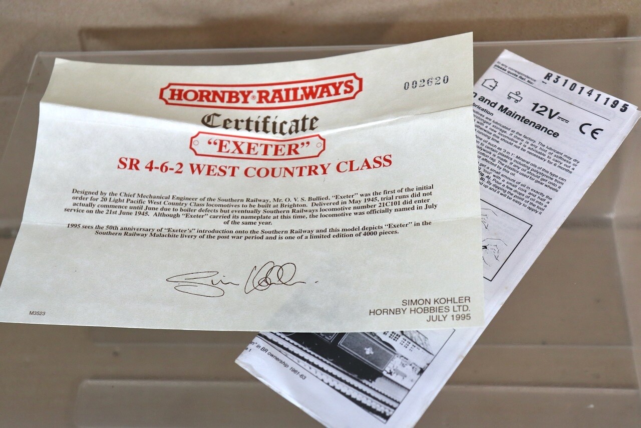 HORNBY R320 SOUTHERN 4-6-2 WEST COUNTRY CLASS LOCOMOTIVE 21C101 EXETER ob