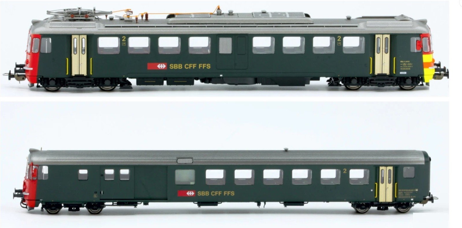 Piko HO 96836 Rbe 4/4 Railcar & Cab Car SBB Seetal DCC w/Sound