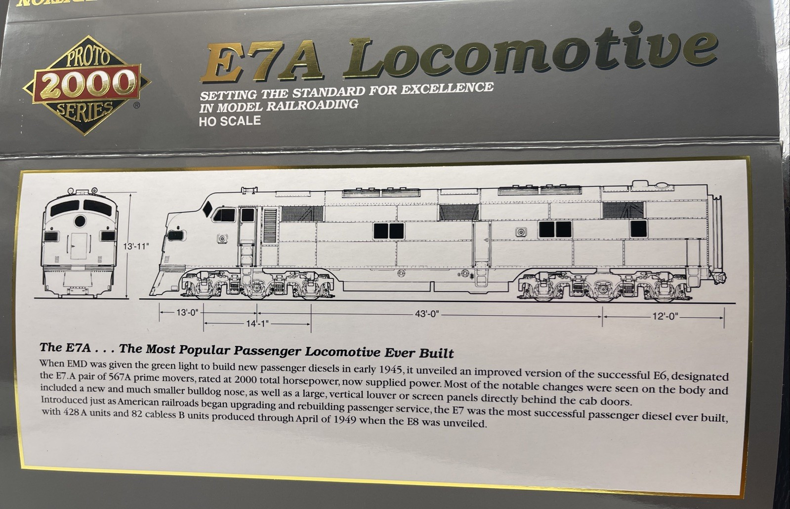 PROTO 2000 New York Central EMD E7A-E7B Phase II Diesel 4-ENGINE AB/AB SET