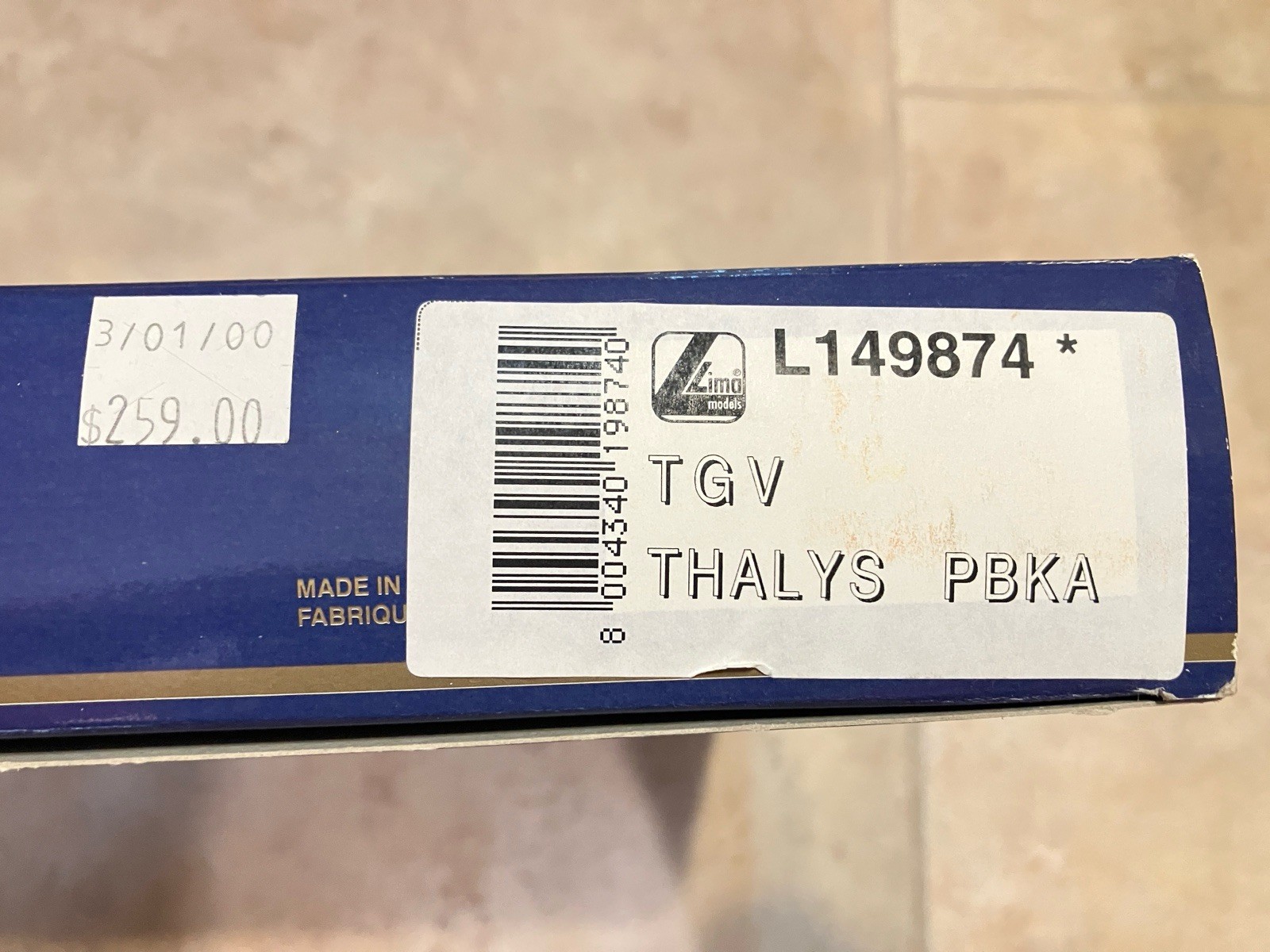 LIMA coffret 4 éléments TGV THALYS PBKA SNCF L149874 NEUF et ( Read )