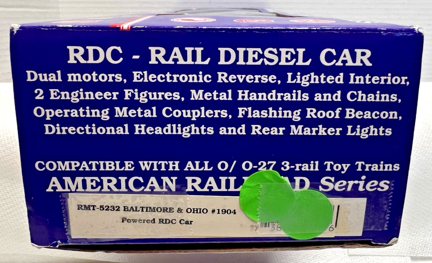 RMT O/O27 RMT-5232 BALTIMORE & OHIO #1904 POWERED RDC RAIL DIESEL CAR IN OB