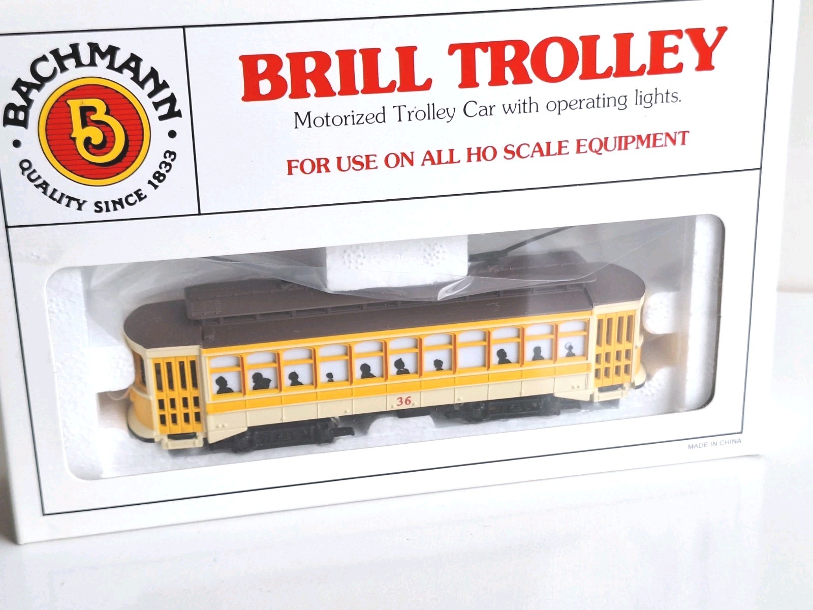 Bachmann 61048 Brill Trolley. New Old Stock. Mint Cond. 2 Rail DC.Boxed.HO Scale