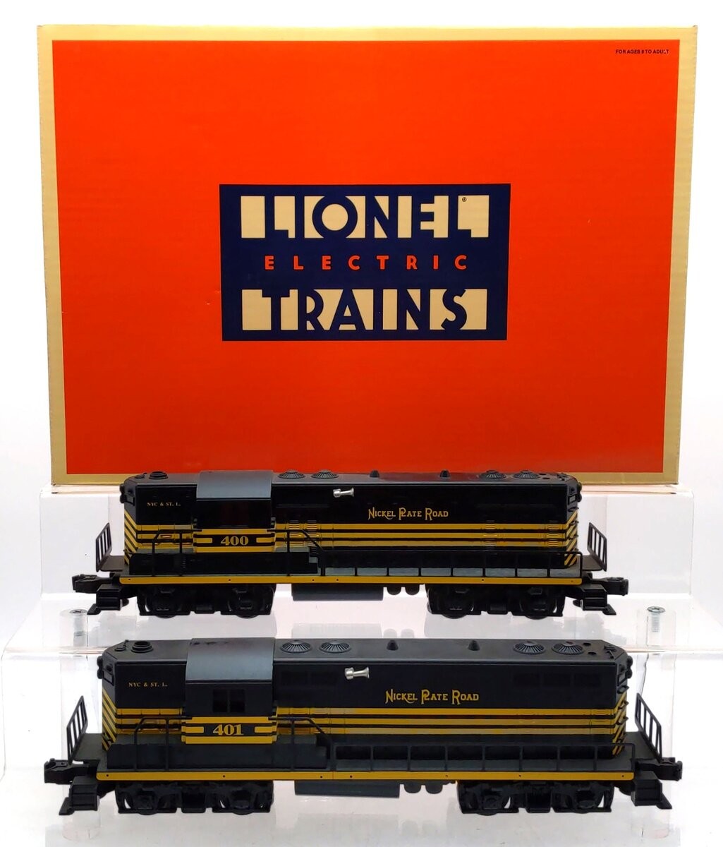 Lionel 6-18505 O Gauge Nickel Plate Road GP-7 Diesel Locomotive Set #400/401 EX