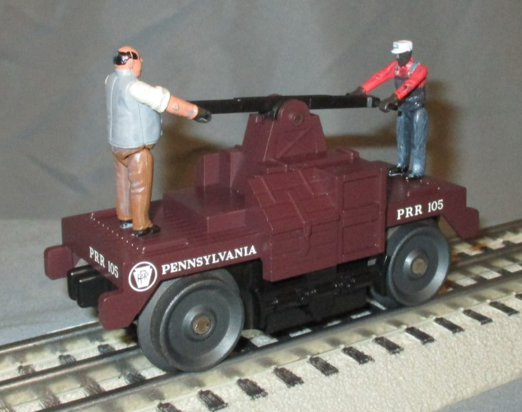 MTH 30-2574 Pennsylvania PRR #105 Bump-N-Go Hand Car O/027 ga. wks w/ Lionel ’05