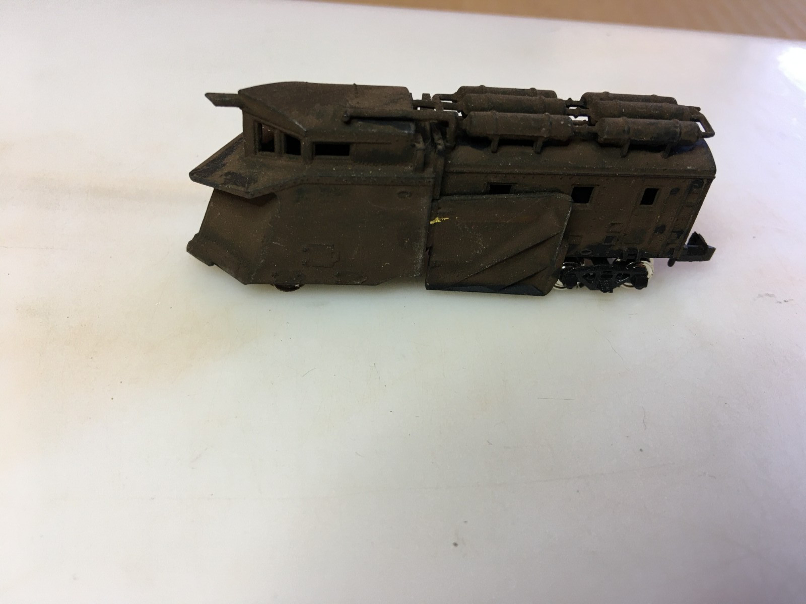 Weathered Non-Powered Dummy Snow Plow N Scale Trains