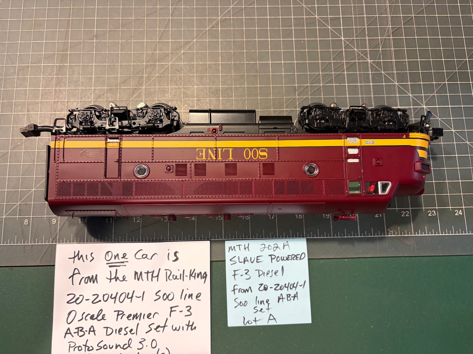 MTH O Train SOO F3 DIESEL 202A SLAVE POWER LOCOMOTIVE from ABA 20-20404-1 Set A