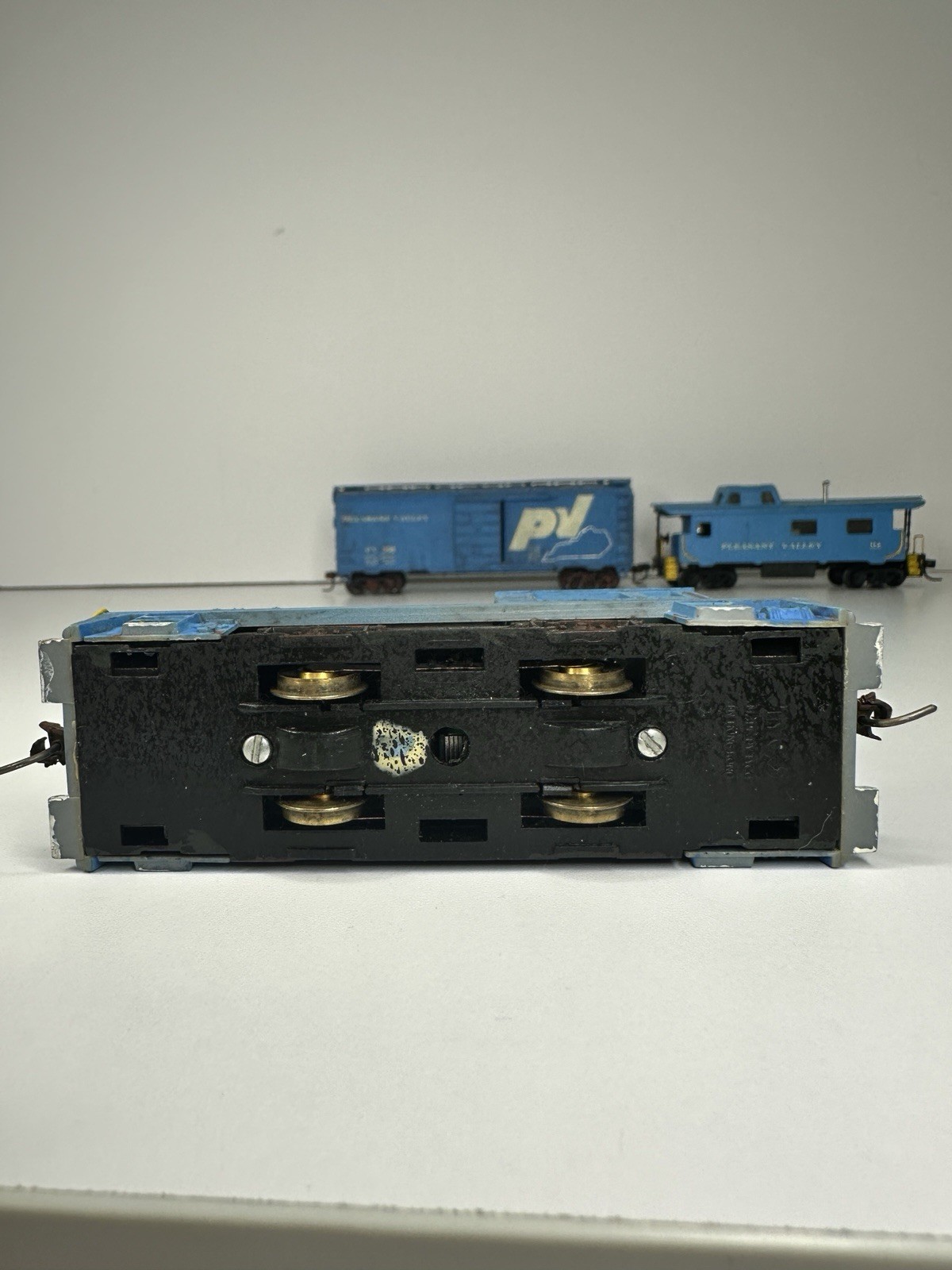 Vintage TYCO HO Yard Switcher Diesel, Caboose & Boxcar PV; Working