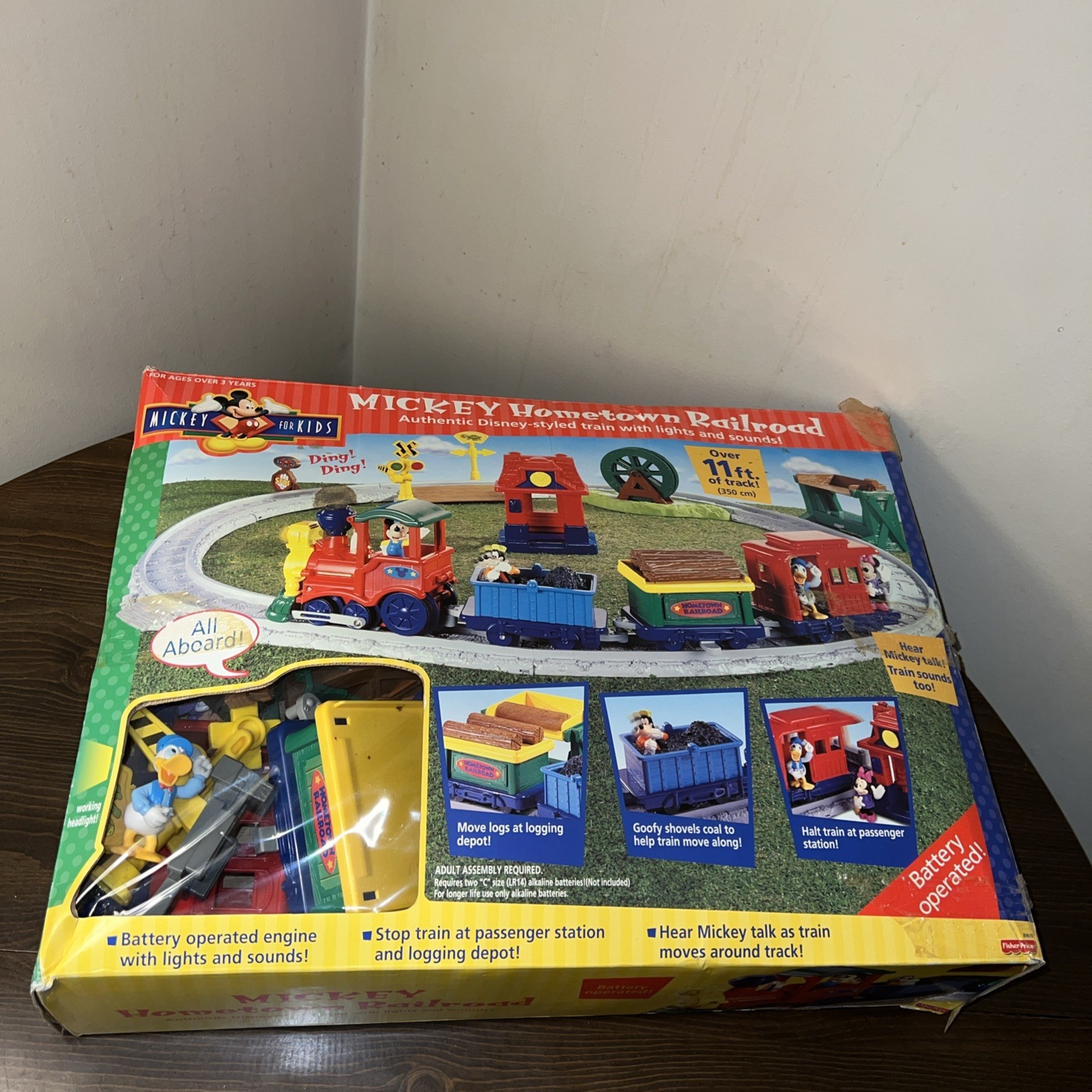 Vtg Fisher Price Mickey Hometown Railroad Disney Train With Lights And Sounds
