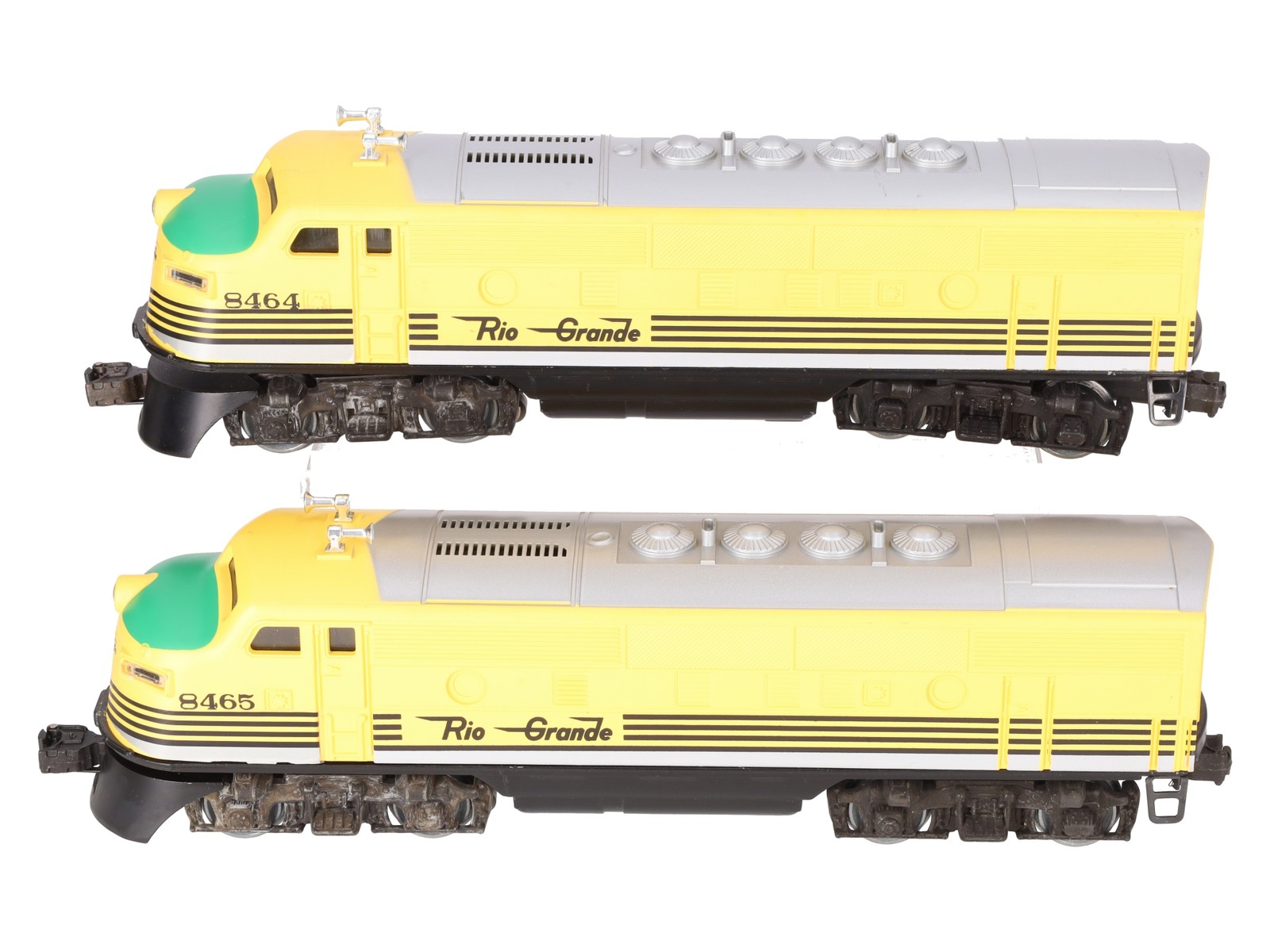 Lionel 6-8464 & 6-8465 O Gauge Rio Grande F3 AA Powered Diesel Locomotive Set EX