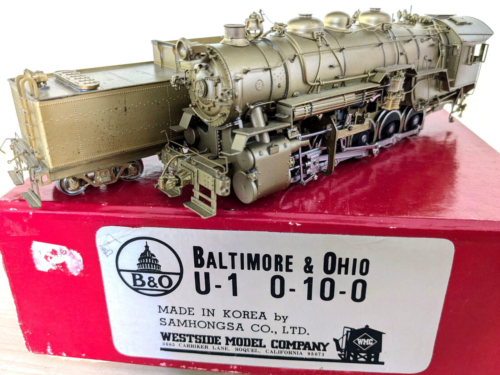 WESTSIDE SAMHONGSA BRASS “B&O U-1 0-10-0” HO **BACKHEAD **CAN MOTOR **RUNS G@@D!
