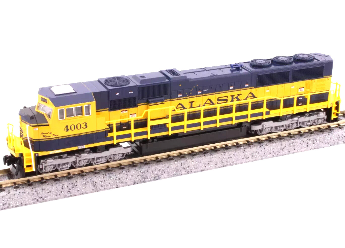 Kato N Scale ~ New 2025 ~ Alaska SD70MAC #4003 Moose Pass ~ DC Version ~176-6410