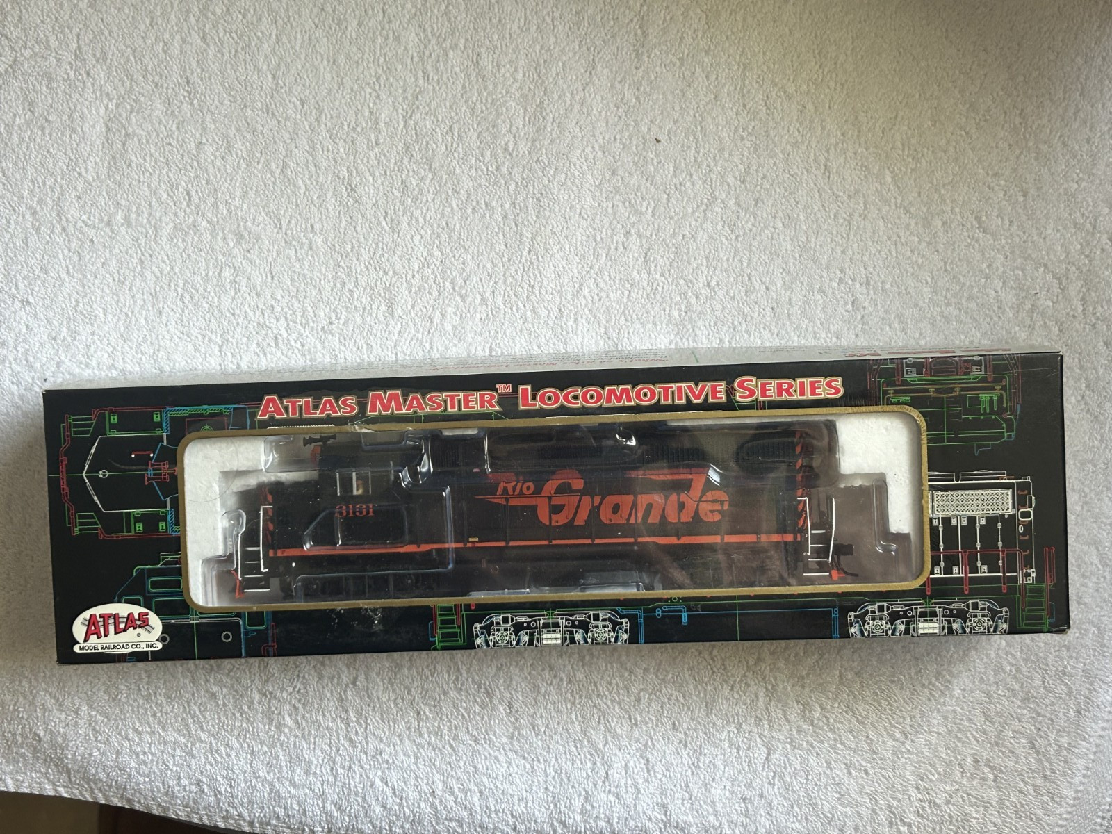 Atlas HO GP-40 locomotive, Rio Grande 3131, Low Nose, DCC Equipped, like NIB
