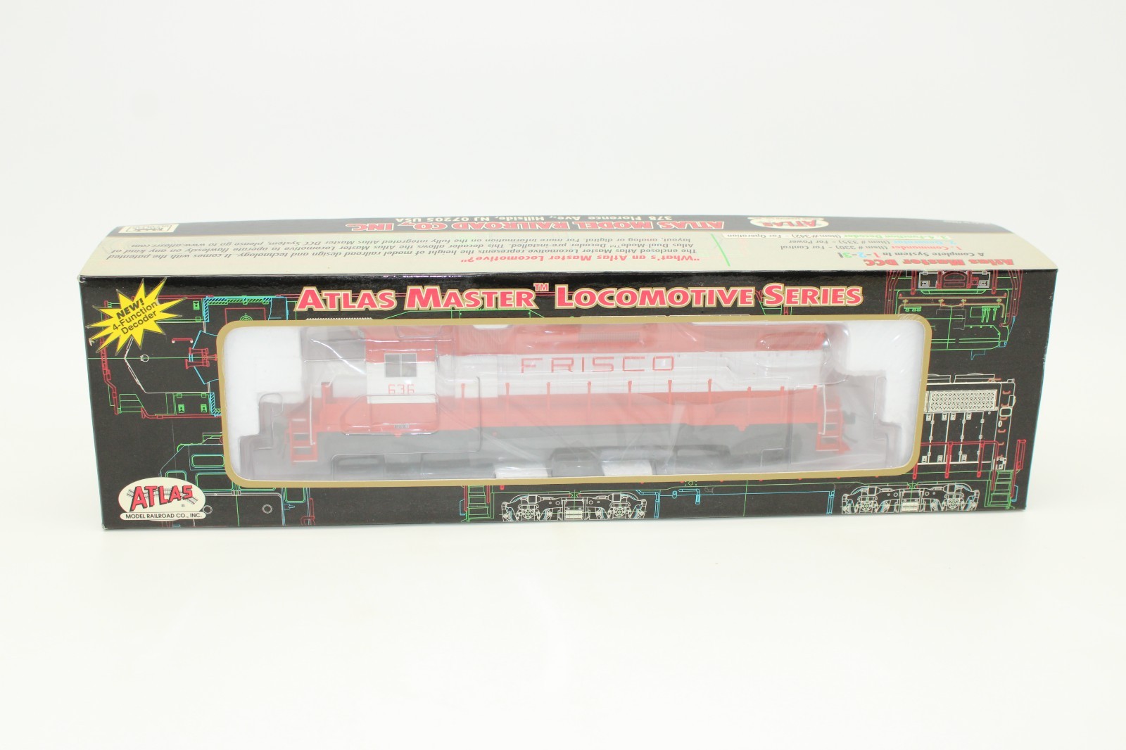 Atlas Master HO Scale Frisco EMD GP38 Low Nose Locomotive #636 DCC NOS Sealed