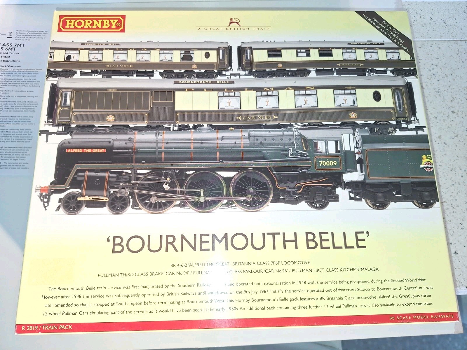 Hornby R2819 Bournemouth Belle Train Pack-lights. Mint, Unused. OO Scale. Boxed