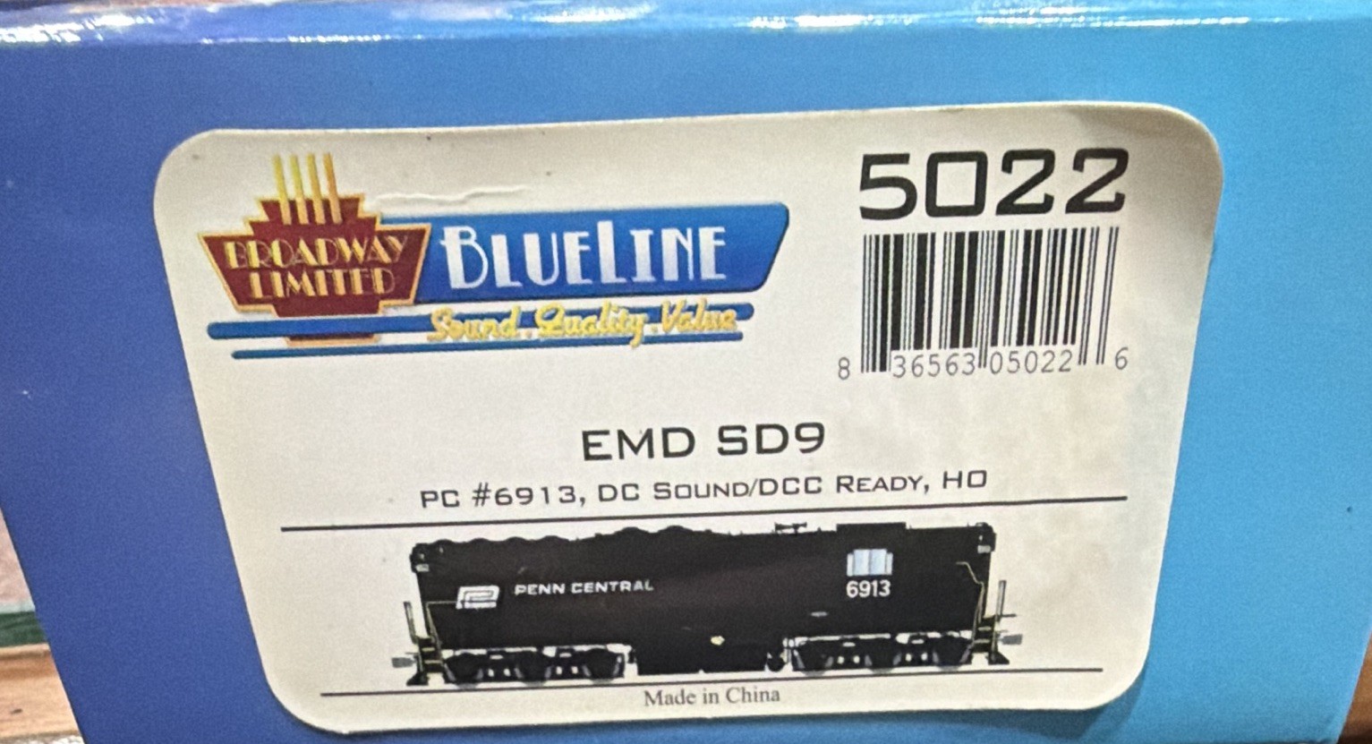 Broadway Limited Blueline SD9 Penn Central 6913 Sound Dcc Weathered