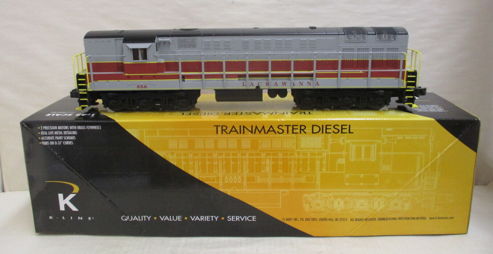 K-Line K2438-0856HS Lackawanna Trainmaster Diesel #856 O Gauge 1:48 Locomotive