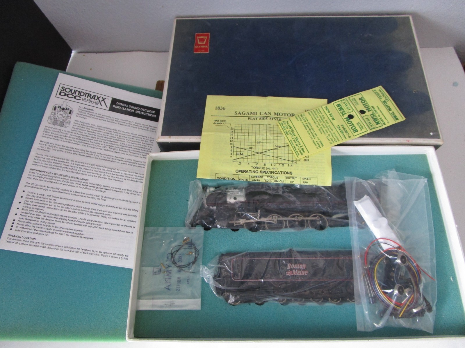 HO Olympia Gem Models Boston & Maine R1-d 4-8-2 Brass Steam Locomotive W/ Sound