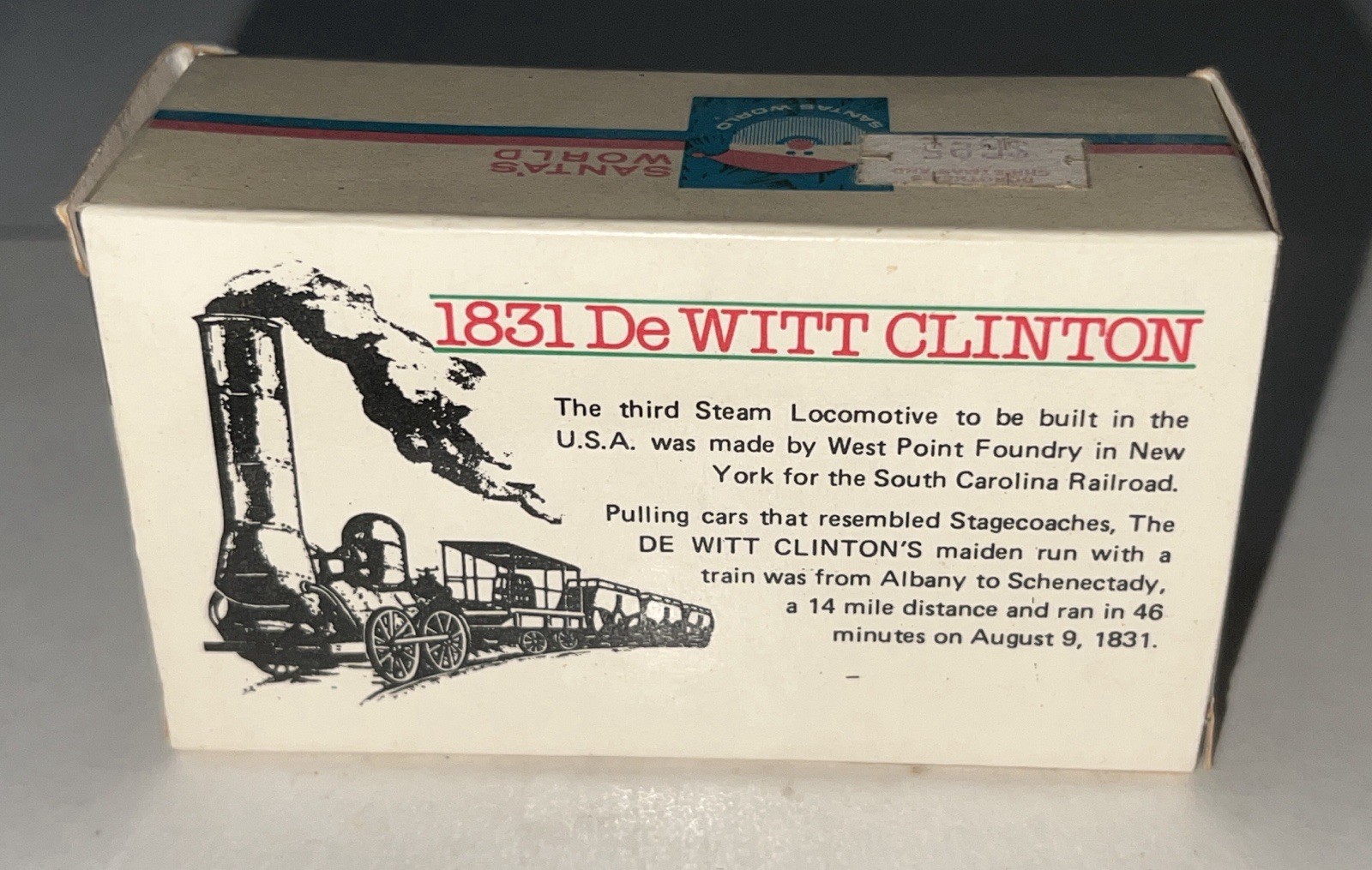 1831 De WITT CLINTON, Model train, toy, 3rd Steam Locomotive built in U.S.A. old