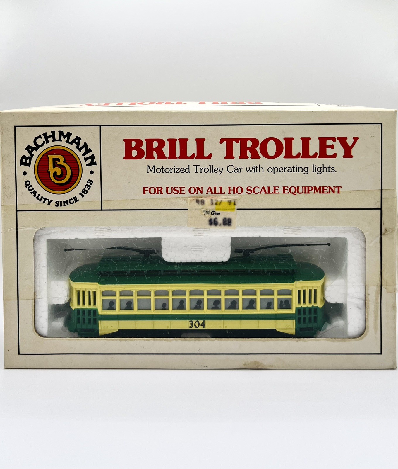 Vintage Bachmann Philadelphia Rapid Transit Brill Trolley w Lights HO Scale