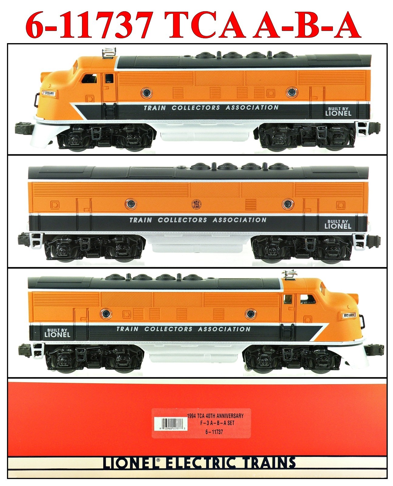 Lionel 6-11737 Train Collectors Assoc. TCA 40th Anniv. F-3 A-B-A RailSounds 1993
