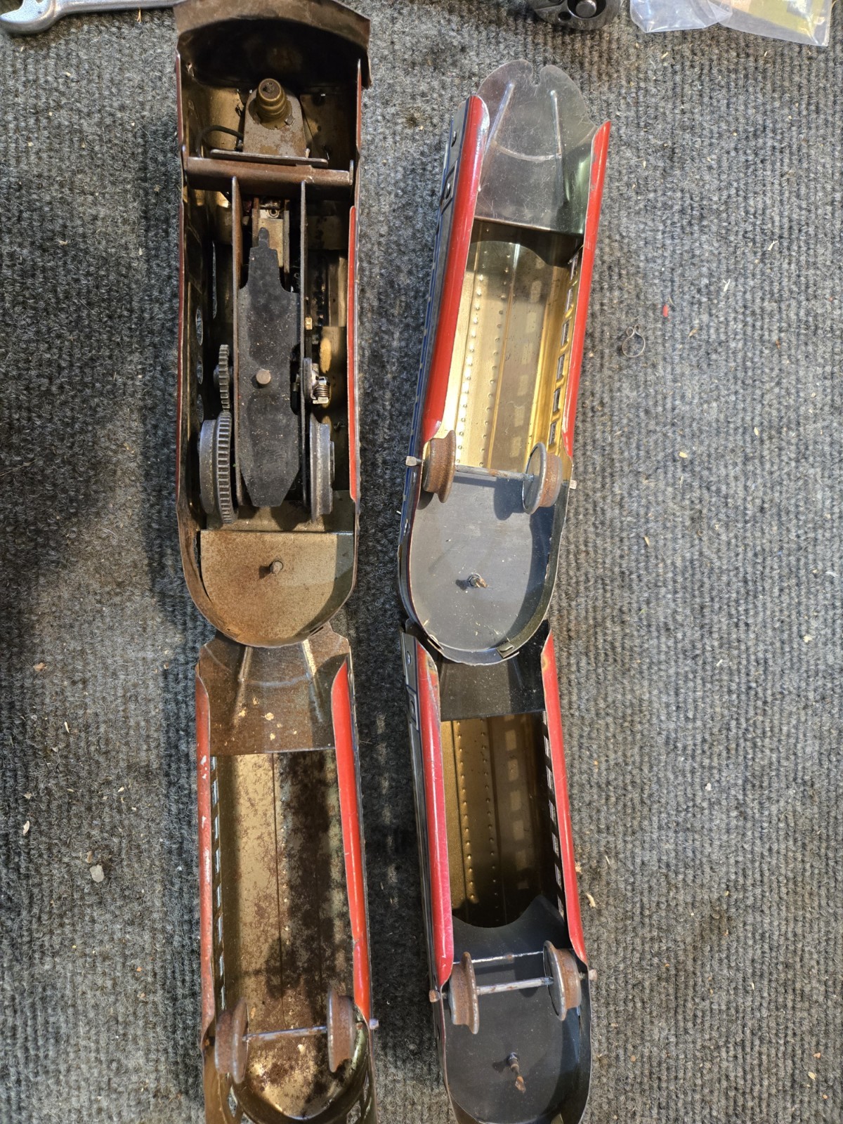 Parts Lot Of 4 Cars Marx 7675 M10005 Union Pacific Articulated passenger
