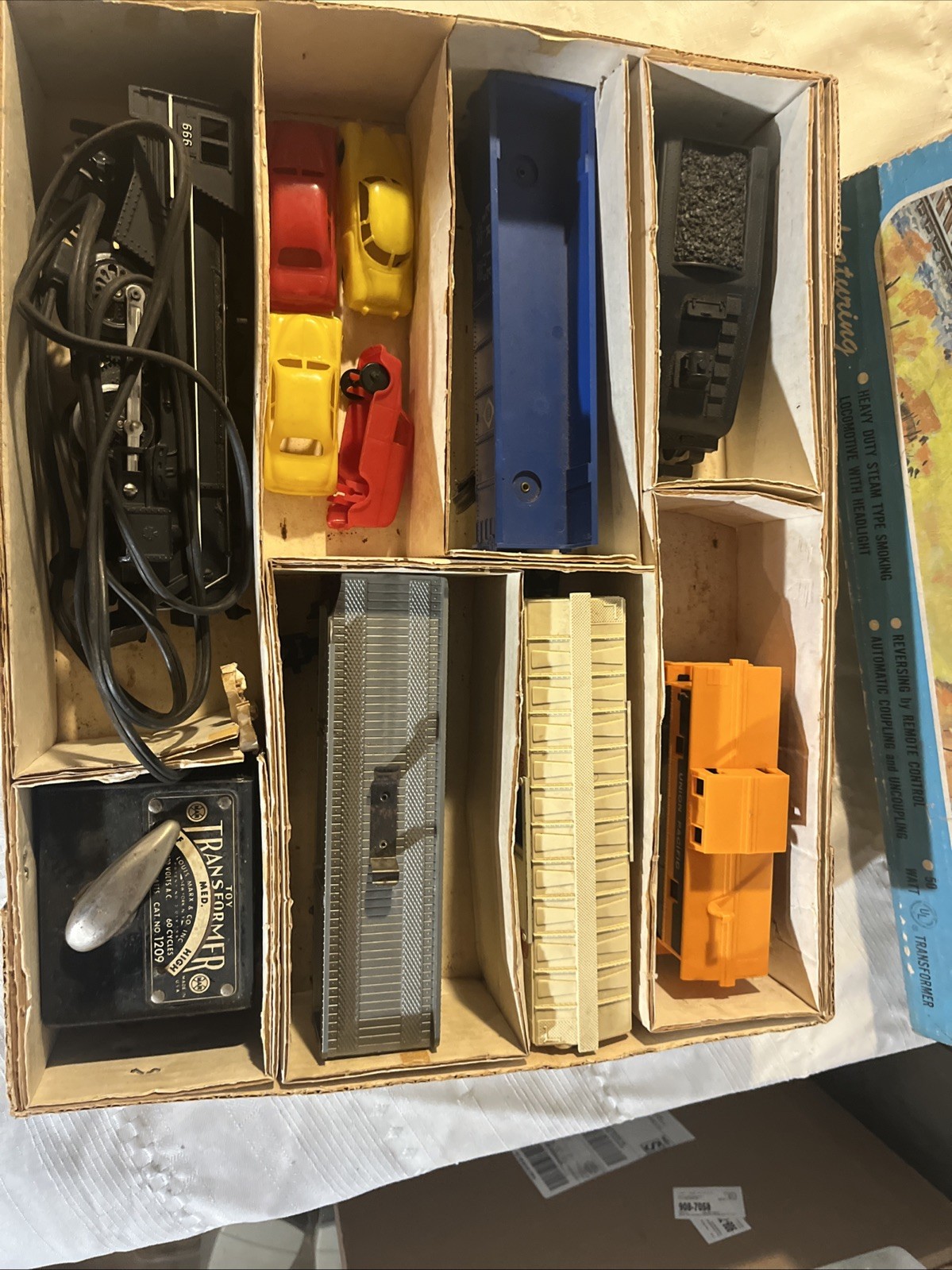 Vintage Marx 666 Steam Engine Electric Train 52875 Set Not Complete Cars Box
