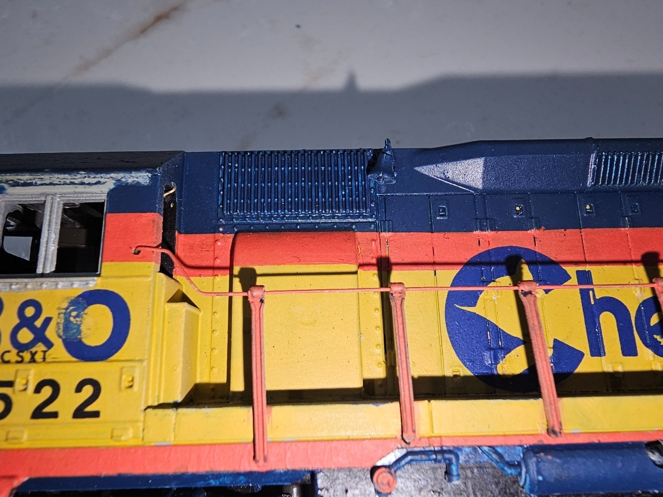 Atlas Roco HO CSX Chessie GP40 Loco 6522 Custom Super Detailed MU Plow Serviced