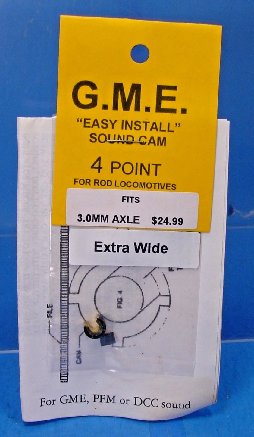 G.M.E. SOUND CAM 3.0mm AXLE 4 POINT STEAM LOCO PFM PBL DCC HO,Sn3,ON30,On3 XW