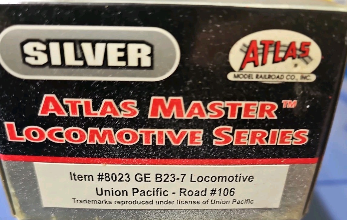 atlas ho locomotive Silver GE B23-7 Union Pacific #106