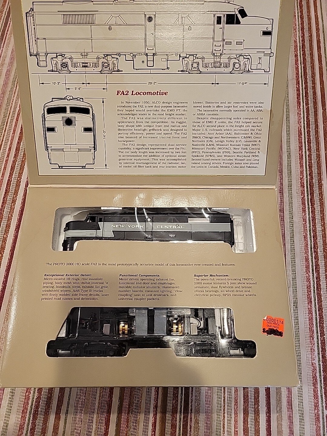 Proto 2000 HO Scale FA2 #8327 NEW YORK CENTRAL #1601