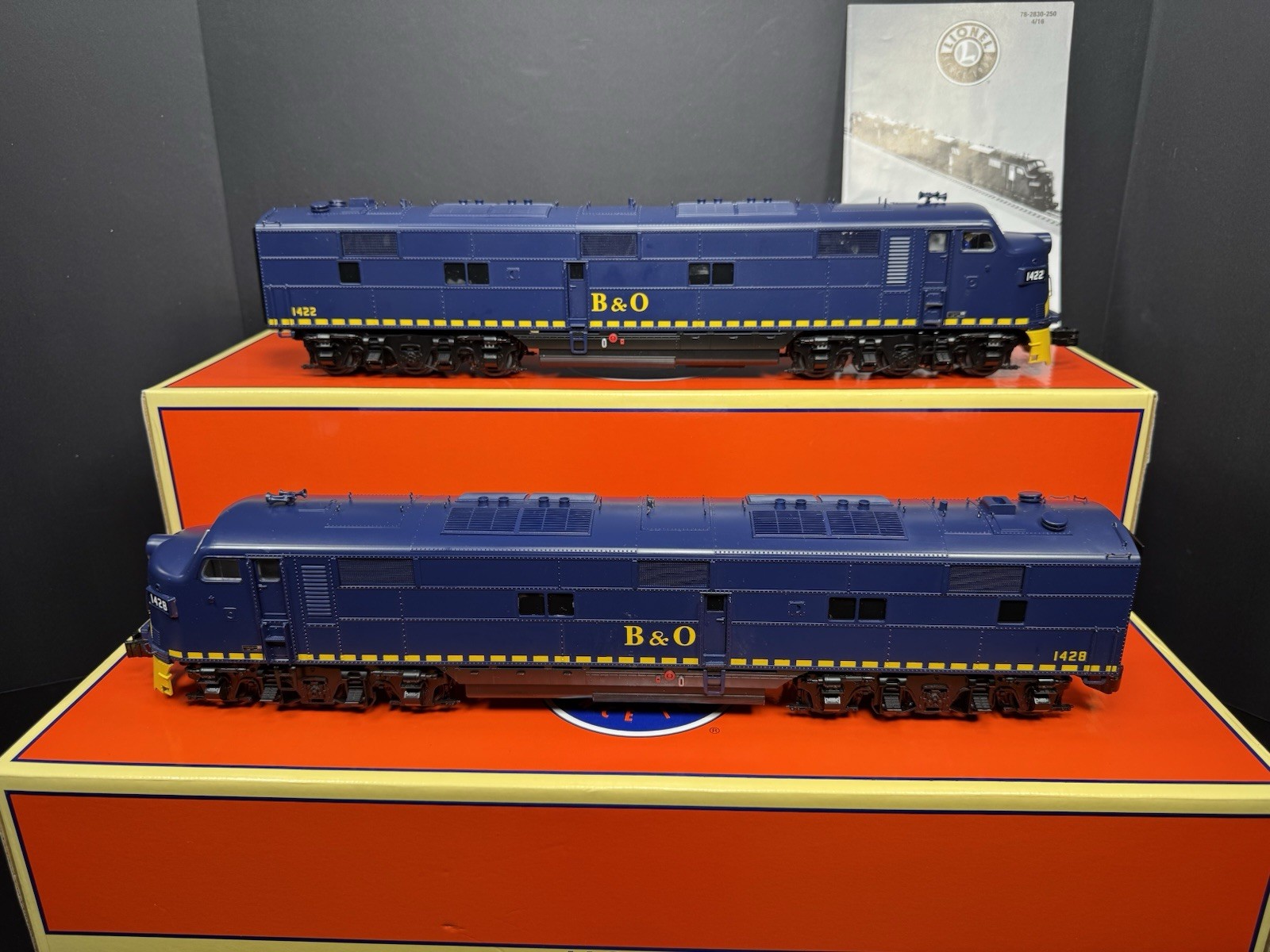 Lionel LEGACY 6-82829 Baltimore & Ohio E-7 diesel engine AA set #1422 #1428 EX