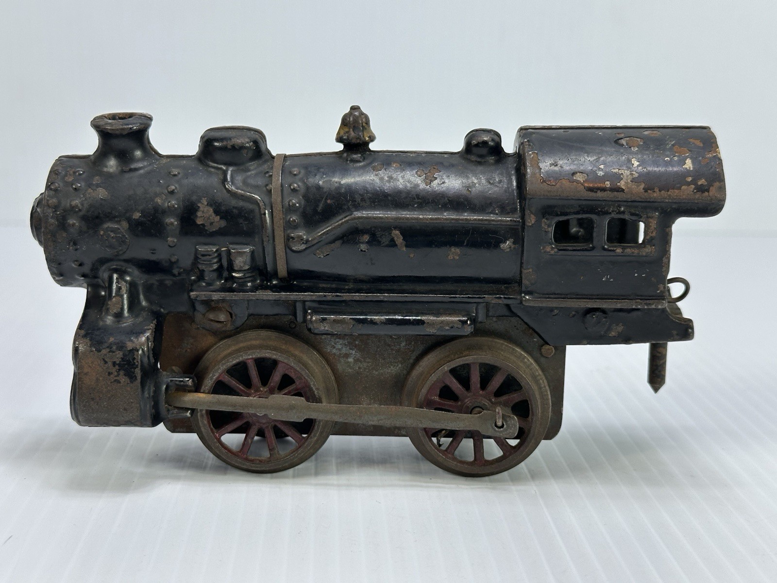 Antique Cast Iron Toy Windup Train Locomotive Grill Broken