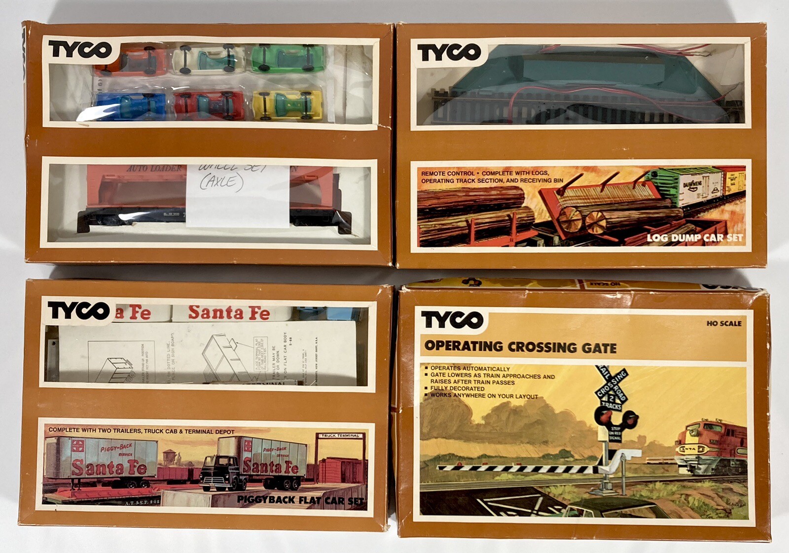 LOT HO Tyco Atlas Track Train Log Dump Autoloader Piggyback Car Set Switches Vtg