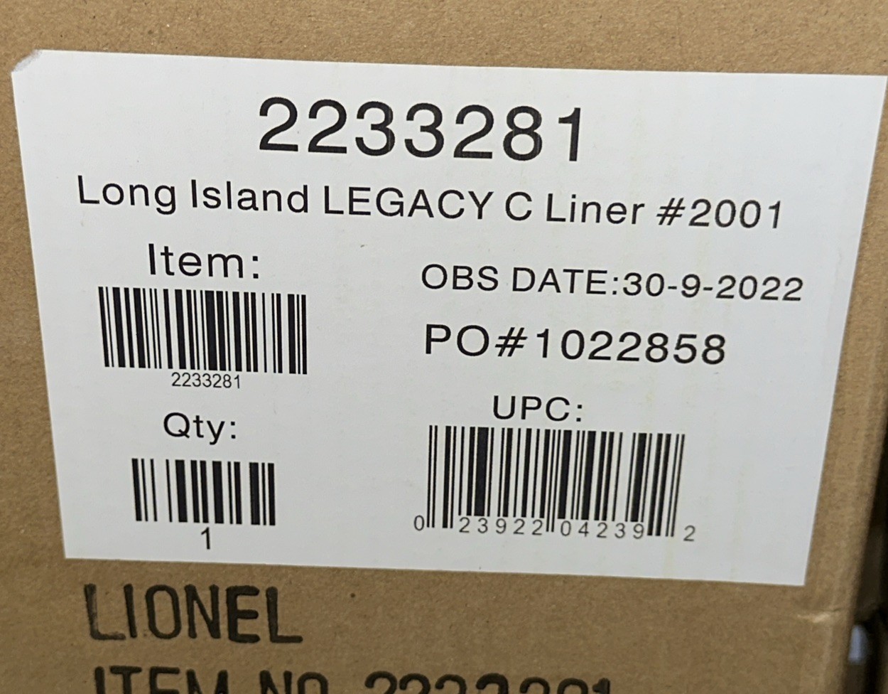Lionel LEGACY 2233281 Long Island C-Liner Diesel Locomotive #2001 O-Scale NEW