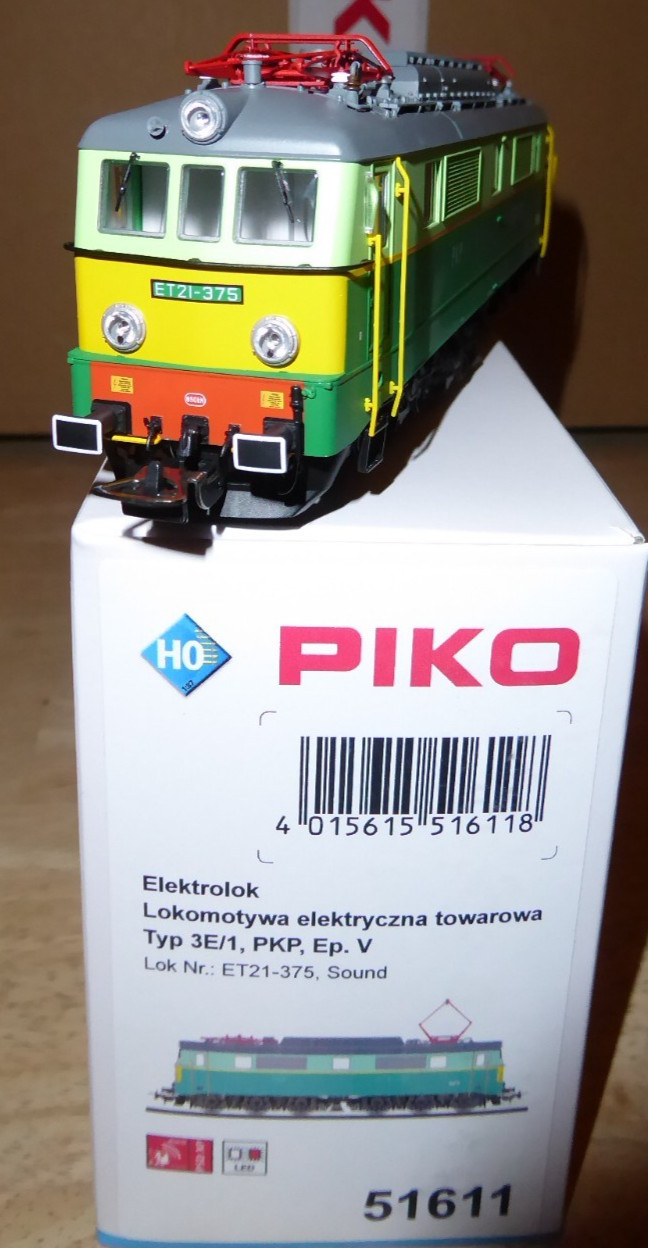Piko 51611 H0 DCC Sound Locomotive the Pkp Et 21-375 Epoch 4/5 With LED Boxed