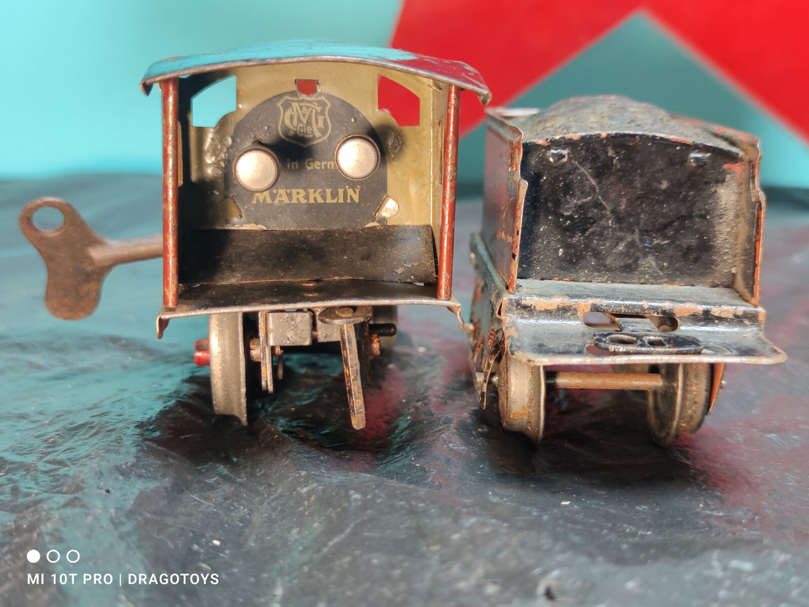 VINTAGE LOKOMOTIVE KRAUS FANDOR TOY MARKLIN BING + TENDER, VAGONS SHELL GERMANY