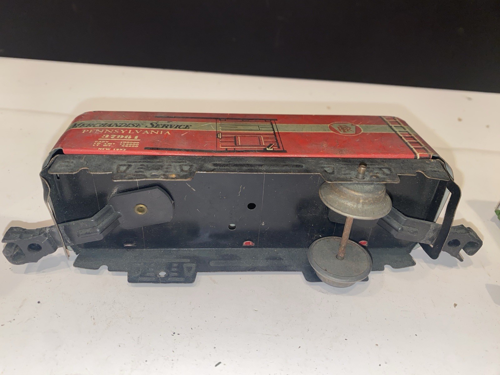 Vintage Marx O Gauge Tin Litho Train Car Lot: NYC 20102, PA 37961, Lehigh 28500
