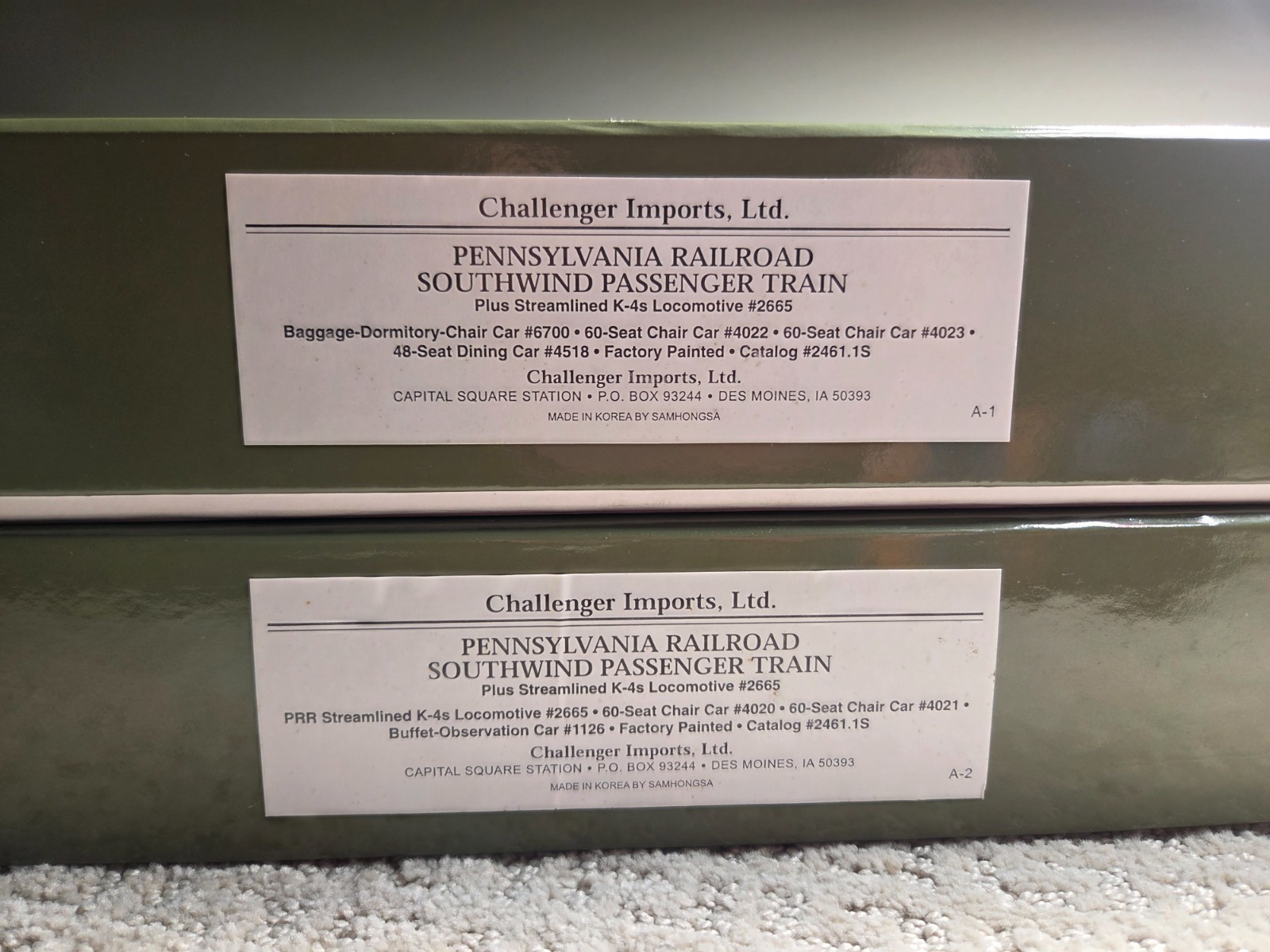 Challenger Imports Ltd. Pennsylvania Railroad “South Wind” Complete A-1 + A-2 bo