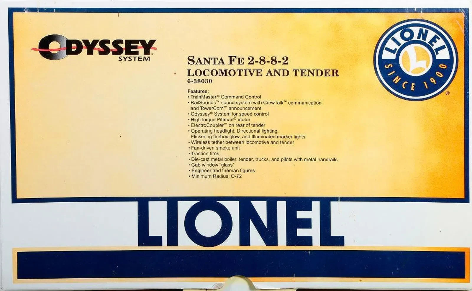 VINTAGE Lionel 6-38030 O Santa Fe 2-8-8-2 Mallet Steam Loco & Tender #1795~w/BOX