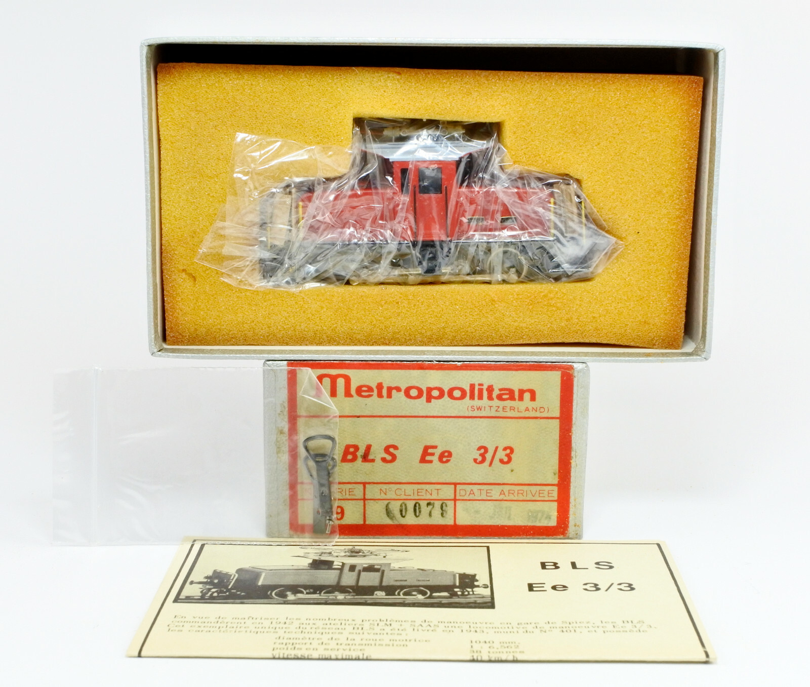 METROPOLITAN HO SCALE BRASS SBB BLE Ee 3/3 ELECTRIC ENGINE FACTORY PAINTED
