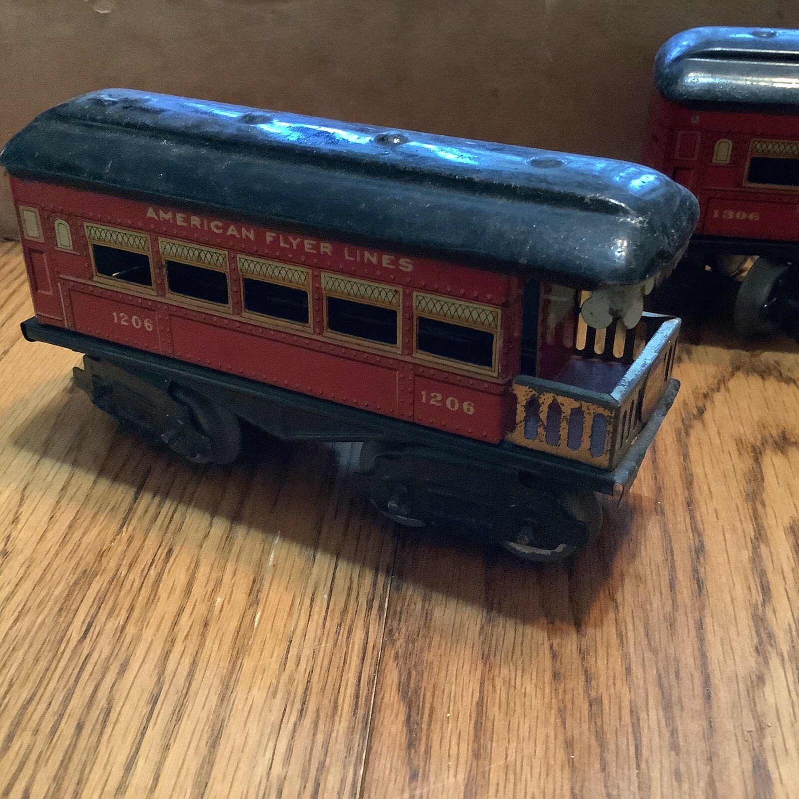 American Flyer Clockwork # 16 Tender & 3 Passenger Cars, 1306 1205, 1206 Box