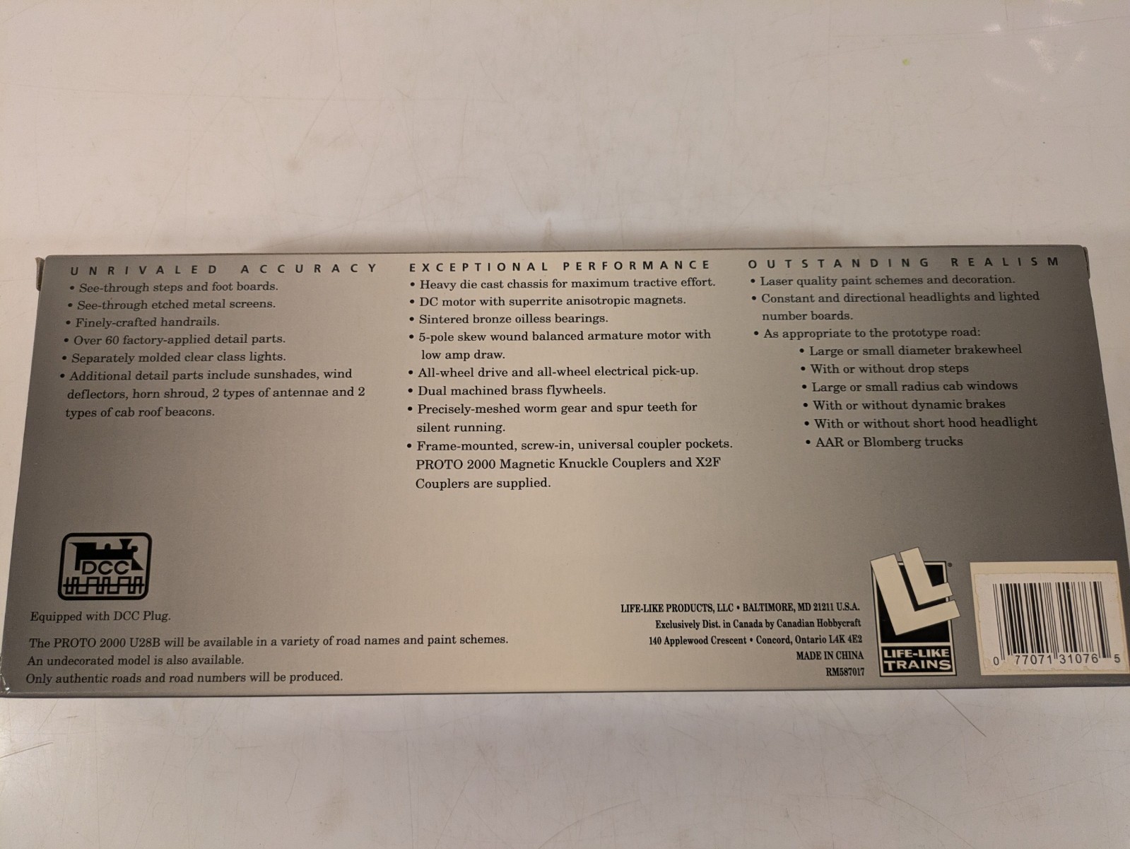 HO GE U28B CB&Q Chicago Burlington & Quincy DCC Ready NIB NOS # 31076
