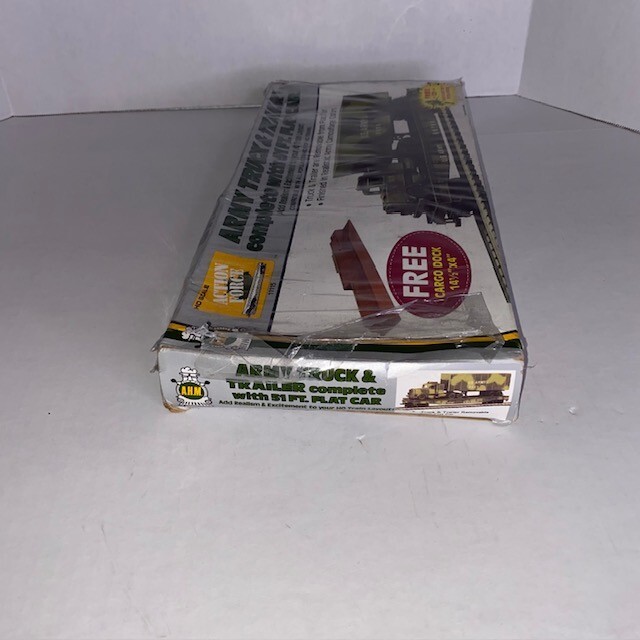 AHM HO GAUGE MODEL RAILROAD U. S. ARMY 3 PEICE CARRIER CAR WITH TRUCK & TRAILER