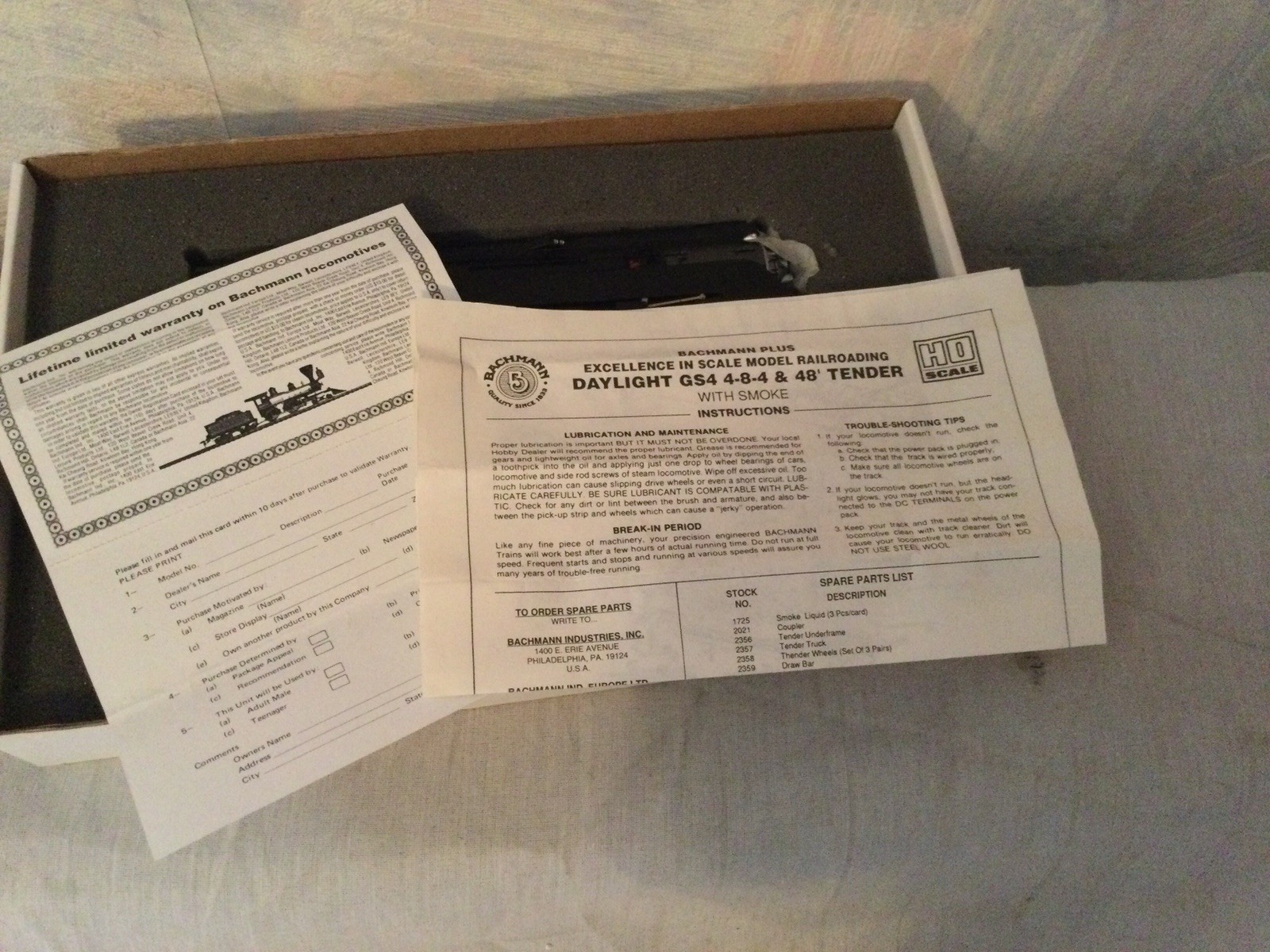Bachmann Plus GS4 4-8-4 Black & Silver War Baby – Southern Pacific 4454 NOS