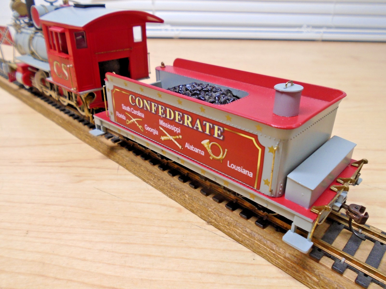 Bachmann Hawthorne HO CSA Civil War Confederate Loco 2-6-0 & Tender Runs/Lights