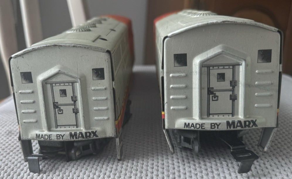 Vintage Marx 21 Santa Fe 1950s Double Diesel Twin Units O Gauge 1:48 Gauge